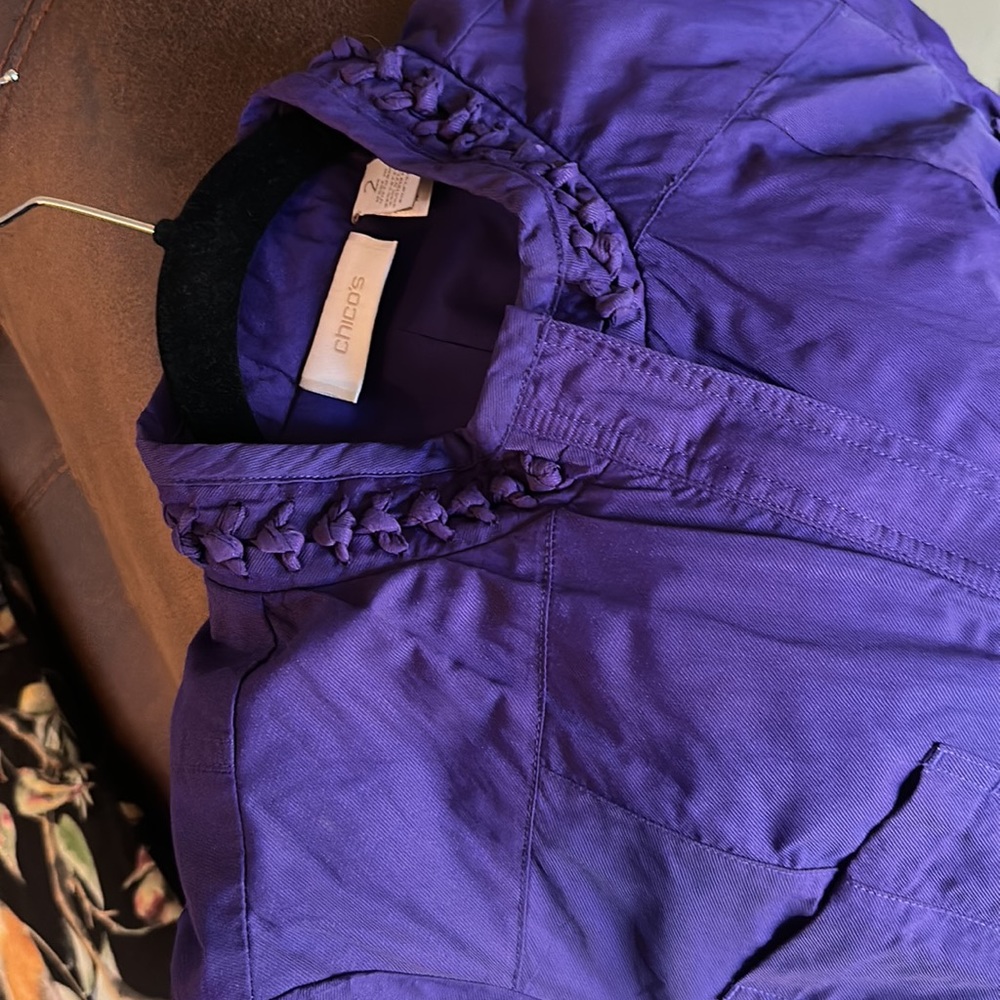 Women’s Chicos jacket size 2 (12-14) Purple zip up - Picture 9 of 15